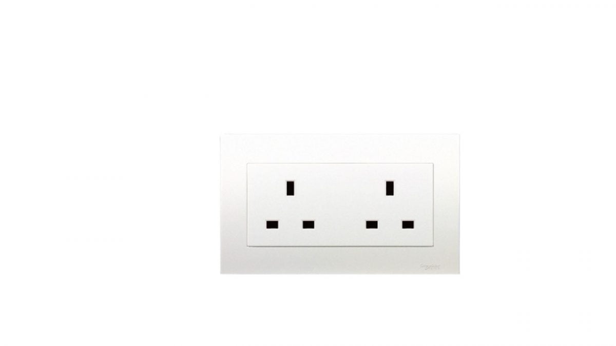 STOP KONTAK AC VIVACE KBT426 2G 3PIN SOCKET SCHNEIDER - Gambar 1